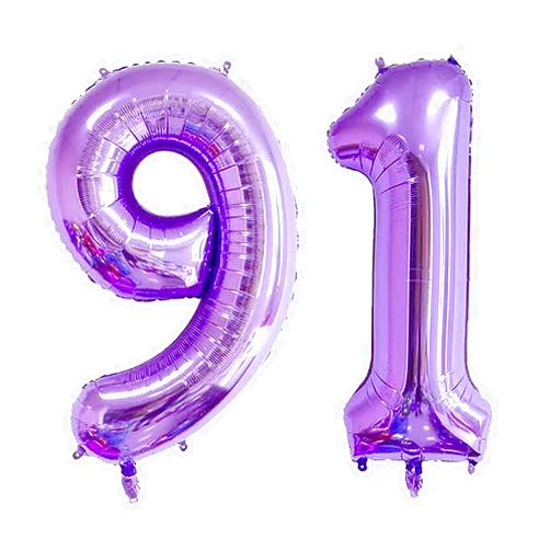 Nicedony Number 91 Balloons 40 inch Digital Balloon Alphabet 91 Birthday Balloons Digit 91 Helium Balloons Big Balloons for Birthday Party Supplies Wedding Bachelorette Bridal Shower, Purple Number 91