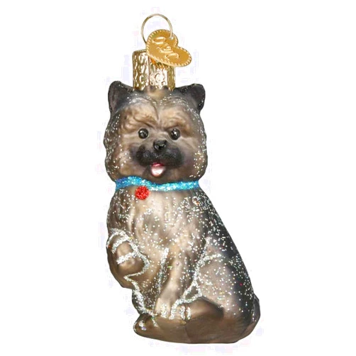 Old World Christmas Cairn Terrier Glass Blown Ornament for Christmas Tree