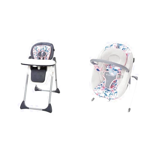 Baby Trend Tot Spot High Chair (Bluebell) and Smart Steps EZ Bouncer (Bluebell) Bundle