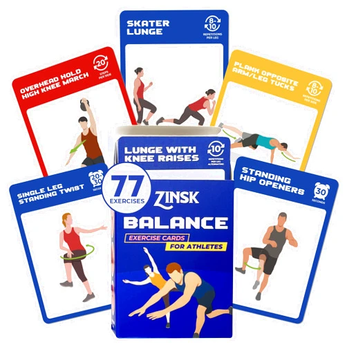 Zinsk Balance Exercise Cards for Athletes – Workout Cards for Core and Standing Balance – Balance Trainer Fitness Deck for Full-body Balance Exercises for Gym & Home Workout - Fitness Exercise Cards