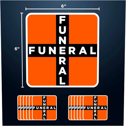 ColorShock 12 Pack Orange Funeral Car Magnets - Magnets for Funeral Procession (Better Than Paper Signs)