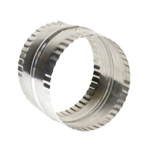 Deflecto 4” Duct Connector, Aluminum with Bead and Crimp, Silver, 3” long (DAC4C)