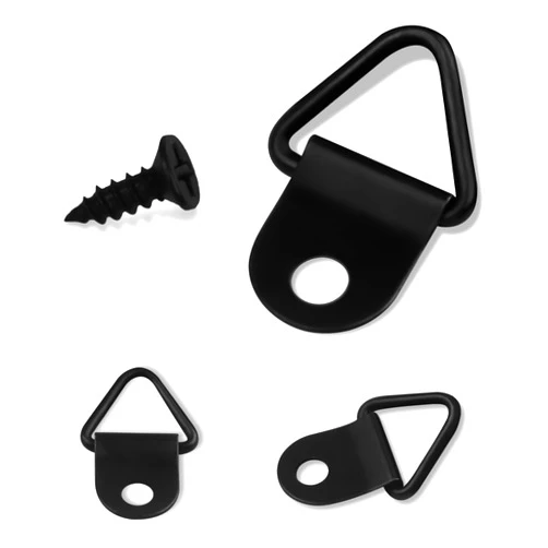 Pretwad Picture Frame Hanger, 100 Picture Hanging Kit D Ring, Picture Frame Hangers with Screws, Small Triangle Picture Hangers for Hanging Clock Paintings Artwork Picture Frame Hook Photos