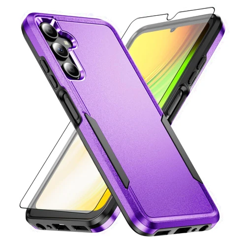 Asuwish Phone Case for Samsung Galaxy A05s/A05 with Tempered Glass Screen Protector Cover and Slim Thin Hybrid Full Body Protective Dual Layer Back Cell Accessories Ao5s Ao5 A 05s 05 Women Men Purple