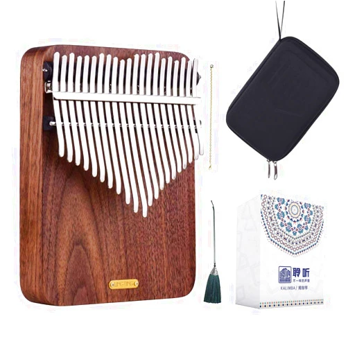 LingTing Kalimba 21 keys Thumb Piano Mbira Finger Piano Gift for Kids Adult Beginners Professional（LT-K21W,rain whisperer)