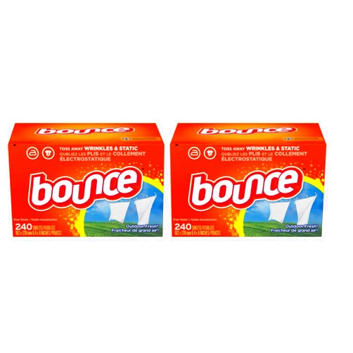 Bounce Fabric Softener and Dryer Sheets, Outdoor Fresh, 240 Count(2-Pack)