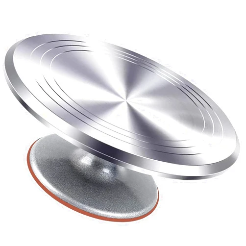 Ehonik 12 Inch Aluminium Alloy Revolving Cake Stand, Cake Turntable with Non-Slipping Silicone Bottom, Rotation Smooth Rotating Cake Stand for Cupcake Pastries and Cake Decorations Supply