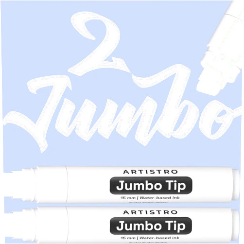 ARTISTRO 2 White Acrylic Paint Markers - 15mm Jumbo-Tip Paint Pens - Perfect for Crafting, Art Projects, & More