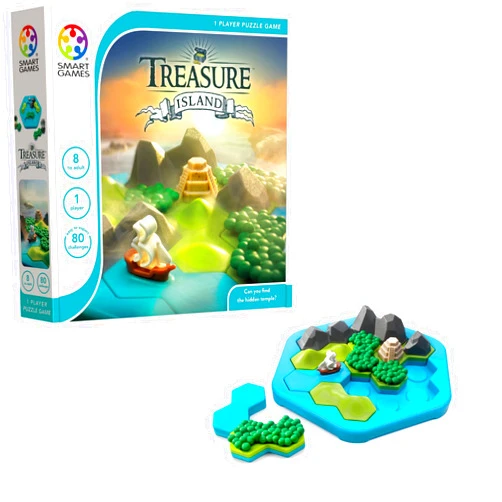 SmartGames Treasure Island Deduction Games Featuring 80 Challenges for Ages 8 - Adult