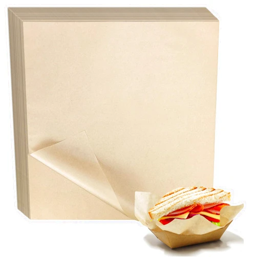 QPEY 300 Pack 12”x12” Sandwich Wrapping Deli Paper Sheets for Food,Pre Cut Kraft Food Basket Liners Wax Paper Deli Wrap for BBQ, Picnic, Festival,Bread and Sandwiches Wrapping