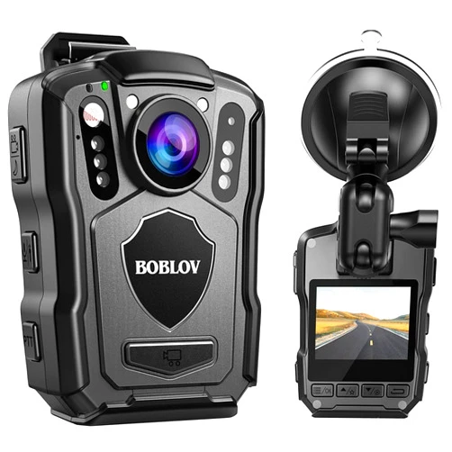 BOBLOV M5 Body Mounted Camera, 2K 128GB Camcorder, 4200mAh Battery for 15 Hours Video Record, IP67 Body Mounted Camera for Law Enforcement, Delivery (128GB NO GPS Version)