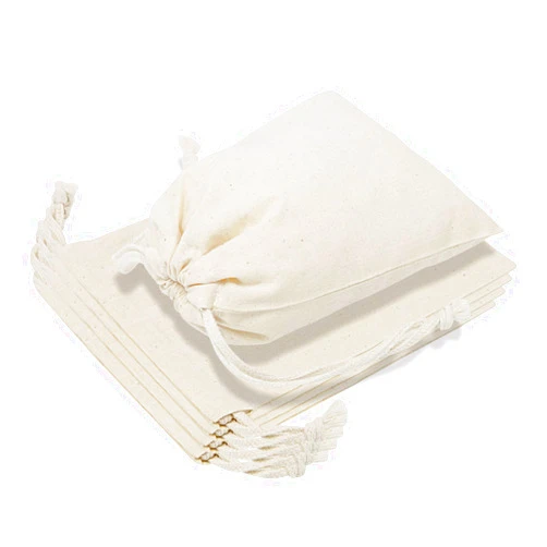 TOPDesign 12-Pack 8” x 10” Reusable Produce Bags, Muslin Bags with Drawstrings for Shopping & Storage, 100% Natural Cotton, Washable, Biodegradable, Food Safe