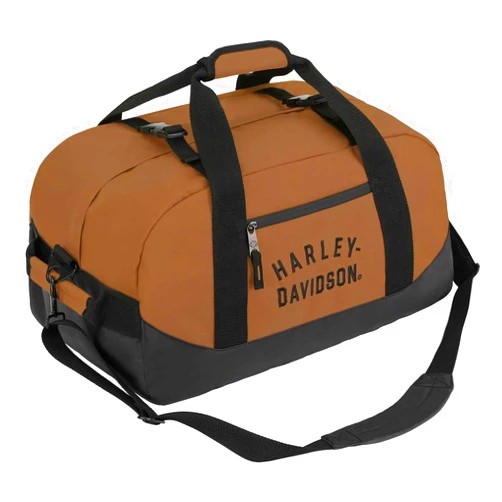 Harley-Davidson Rugged Twill Embroidered Convertible Duffel Bag/Backpack - Brown