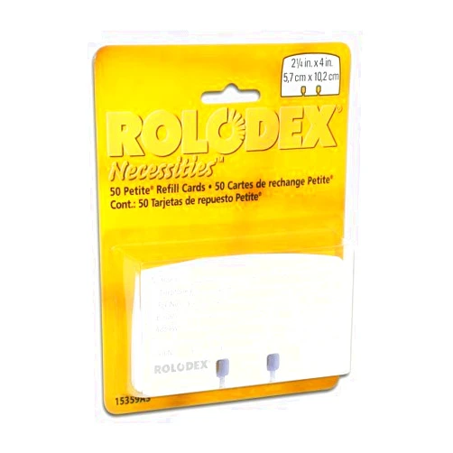 Rolodex Necessities Refill Cards 50ct