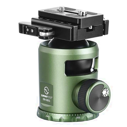 SUNWAYFOTO Epic EB-52EGD 52mm High Locking Strength Tripod Ball Head w Duo Lever Screw Combo Clamp + with Arca Compatible QR Plate