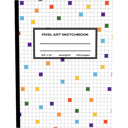 Ines Lopez Pixel Art sketch notebook: Draw your art in pixels for adults, teens and children: Grid graph pages 8.5x11 inches size with 110 pages formatted in pixel size