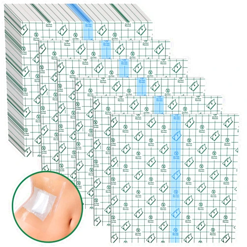 Nuanchu Dialysis Catheter 8 x 8 Inch Shower Cover Peritoneal Dialysis Accessories Protector Waterproof Transparent Bandage Wound Cover Bandage Belt for Swimming Tattoo Dressings(50 Pieces)
