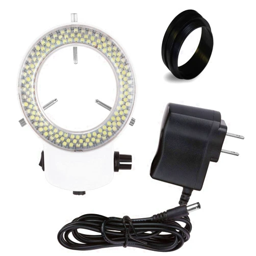 Vision Scientific VMLIFR-09W White Adjustable 144 LED Ring Light Illuminator for Stereo Microscope
