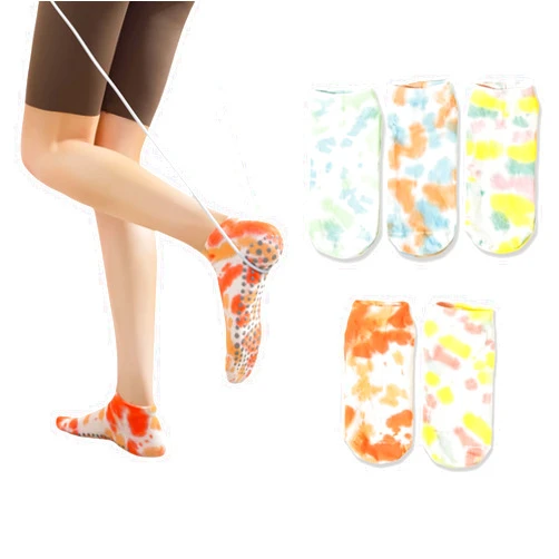 HEYPOMAX BLPOTA 5-Pack Women's Yoga Socks,US 5-10 Sizes,Beautiful Tie-Dye Print, Grippy Sole for Studio & Pilates