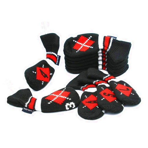 HUGELOONG Knit Golf Iron Head Covers Set 11-Piece(3~L)-Head Covers with Numbers on Top&1Side
