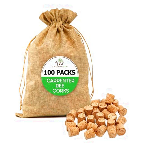 Donaldson Farms Carpenter Bee Corks - Easy Fit Repair Holes Porches from Carpenter Bee Damage, 1 Pack 100 pcs