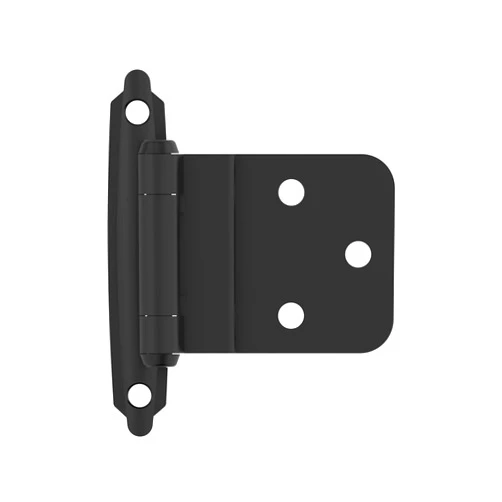 Amerock | Cabinet Hinge | 3/8 inch (10 mm) Inset Hinge with Variable Overlay | Matte Black | 2 Pack | Self-Closing Hinge | Face Mount Hinge | Cabinet Door Hinge