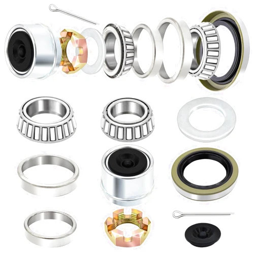 Niuohoy 2 Sets Trailer Bearing Kit 3500 lb Boat Trailer Axle Bearing Kits L68149 L44649 Bearing Kits, with 171255TB Grease Seal, Spindle Nut, Dust Cap for 3500lb 1-1/16'' to 1-3/8'' #84 Spindles