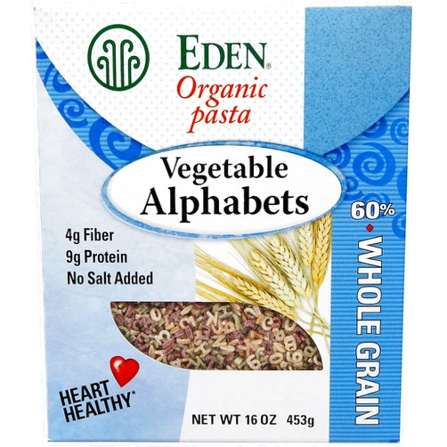 Eden Organic Vegetable Alphabets Packages - 16 oz