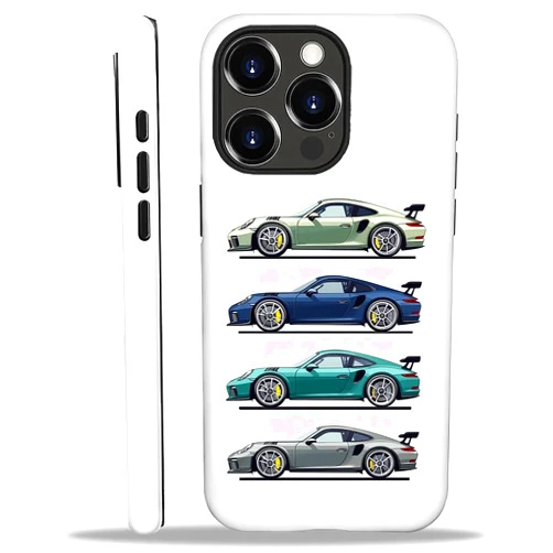 CARLOCA for iPhone 13 14 Compatible with Magsafe Full Body Protective Glossy Case, for Girl Boy Shockproof Magnetic Charge Esthetics Pattern Old School Gray Green Blue Super Car
