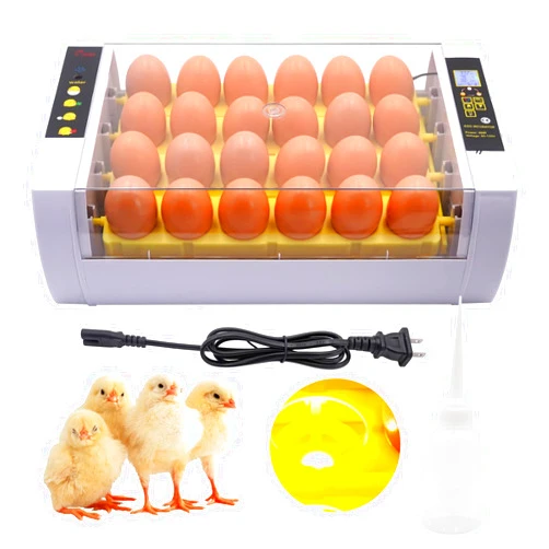 PAMUNULA 24 Eggs Incubators for Hatching Eggs Digital Poultry Hatcher Machine with Automatic Turner, LED Candler, Turning & Temperature Control for Chicken Duck Bird Quail
