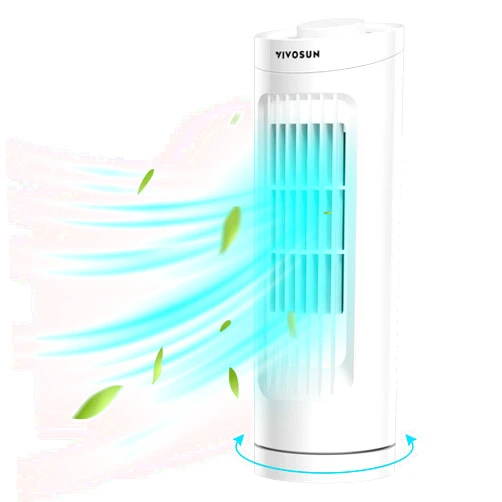 VIVOSUN 13'' Tower Fan, Bladeless Desk Fan with 3 Speeds and 70° Oscillation, Portable and Compact, Quiet Cooling Fan for Home and Office, White