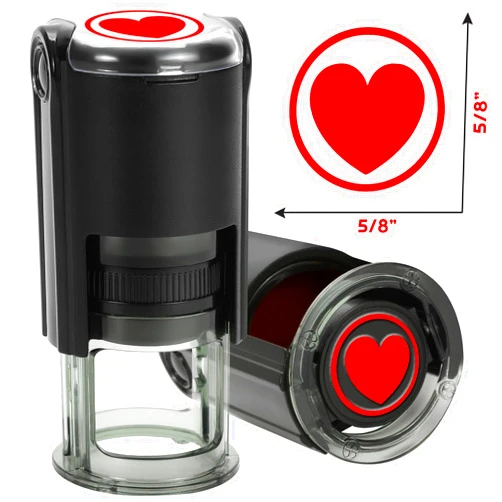 Idealiveny Self Inking Heart-Stamps for Teachers Round Stamps for Classroom Grading,Valentine's Day Rubber Heart Stampers,Self-inking Heart Teacher Stamps for Teachers Supplies(Heart-Red)