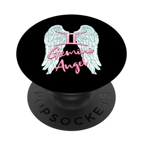Gemini Zodiac Sign Angel with Angel Wings Gemini Angel Zodiac Sign with Angel Wings for Women PopSockets Swappable PopGrip