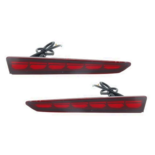 Riloer Red Lens LED Rear Bumper Reflector Light, Compatible with Toyota 2019-2022 Raize, DRL Bumper Reflector Brake Tail Turn Signal Lights