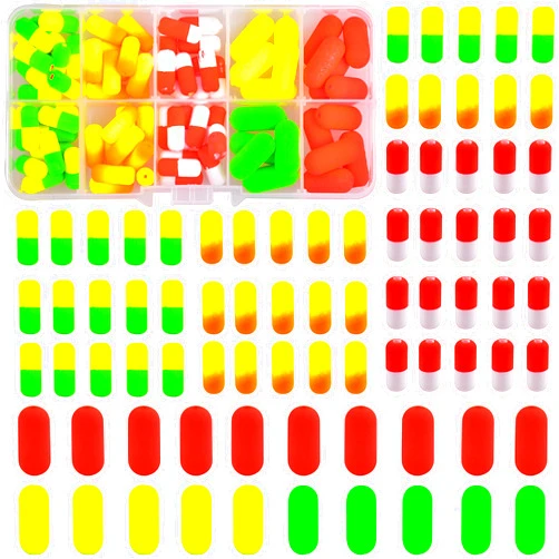 Shaddock Fishing Foam Floats Pompano Rigs for Surf Fishing Making Kit - Oval Cylinder Snell Float Beads with Tackle Box for Trout, Catfish, Walleye