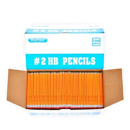 Rarlan Wood-Cased #2 HB Pencils, Pre-sharpened, 1200 Count Classroom Bulk Pack
