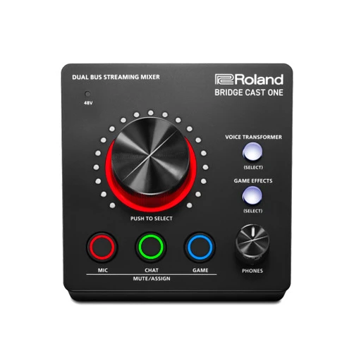 Roland BRIDGE CAST ONE Dual Bus Streaming Mixer | Compact Audio Streaming Mixer | For Online Gamers & Content Creators | 32-Bit Hardware DSP | USB-C Windows and Mac Connectivity | XLR Mic Support