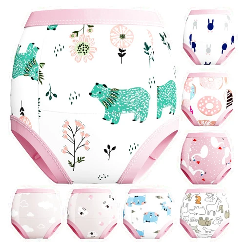 Yufanlili 8 Pack Potty Training Underwear,Cotton Toddler Absorbent Training Pants,Toddlers Pee Training Diaper Underwear 3T-4T