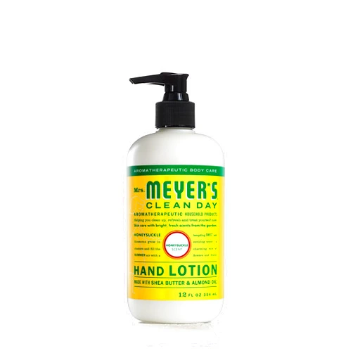 MRS. MEYER'S CLEAN DAY Hand Lotion for Dry Hands, Non-Greasy Moisturizer Made with Essential Oils, Honeysuckle, 12 oz