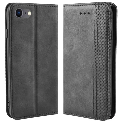 HualuBro iPod Touch 7 Case, iPod Touch 6 Case, Retro PU Leather Magnetic Full Body Shockproof Wallet Flip Case Cover with Card Holder for Apple iPod Touch 7th / 6th / 5th Generation Case (Black)