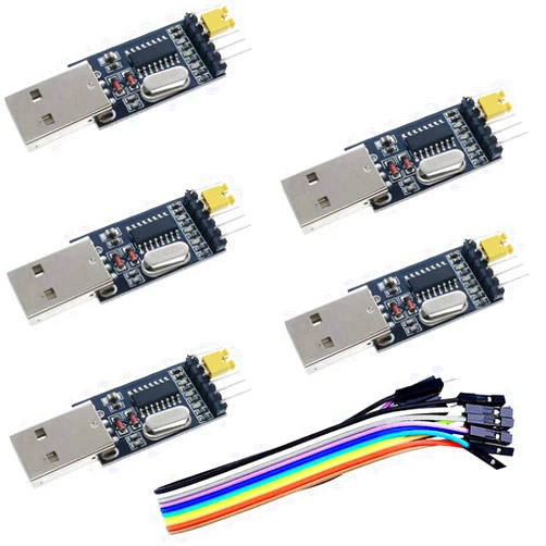 HiLetgo 5pcs USB to Serial USB to TTL CH340 Module with STC Microcontroller Download Adapter