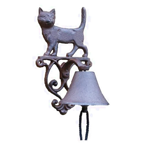 WDDD Cast Iron Doorbell Dinner Bell Antique Doorbell Kitten Home Mural Garden Decoration Rustic Retro Cast Iron Doorbell