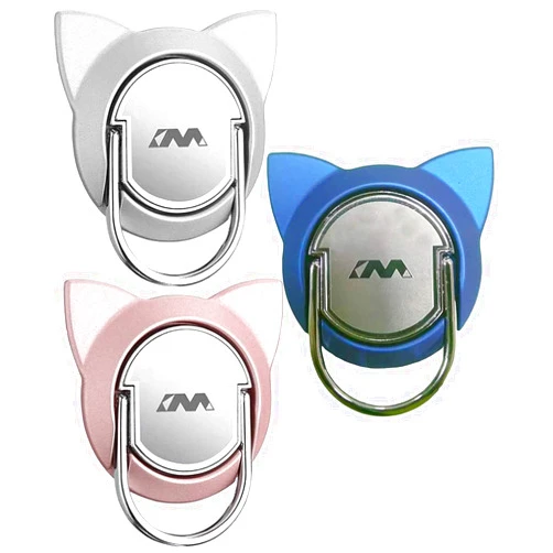 Fwaytech Cat Phone Ring Holder for Magnetic Car Mount,Fonessary 360 Rotation Metal Phone Pop Ring Grip Kickstand for Smartphones(3Pack)
