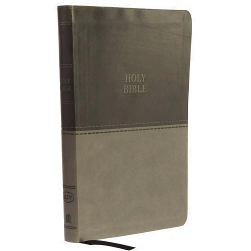 Thomas Nelson KJV Holy Bible: Value Large Print Thinline, Gray Leathersoft, Red Letter, Comfort Print: King James Version