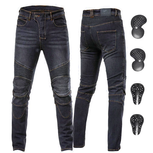ForMTRider Men's Protective Motorcycle Jeans with CE Armor,Elastic Denim Riding Pants for All-Season Cycling Gear