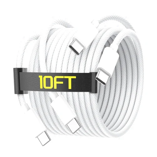 Kassdin 10FT USB C to USB C Charging Cable for iPhone 16 15, 60W Long Type C to C Charger Cable Cord for iPhone 16/ 16 Plus/16 Pro/16 Pro Max/15/15 Plus/15 Pro/15 Pro Max, iPad Pro/Air/Mini, MacBook, White