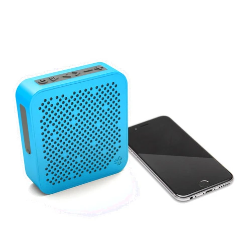 JLab Crasher Mini Wireless Bluetooth Speaker | Bluetooth 2.1 | 18 Hour Battery Life | Water Resistant & Dust Resistant | USB + AUX Backup Available | Blue