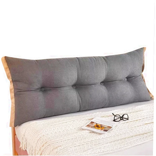 Gujuja Large Headboard Wedge Pillow Long Bolster Pillow for Bed Reading Pillows for Sitting in Bed Adult Daybed Pillows Backrest Headboard Cushion, Light Gray