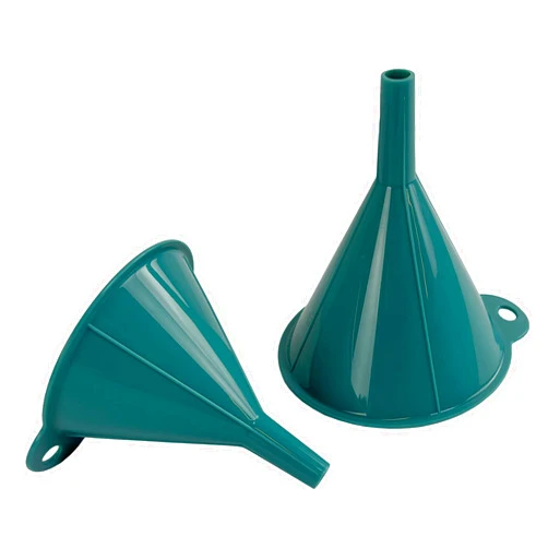 Crisp 2 Piece Funnel Set - Plastic, Durable Kitchenware, Dishwasher Safe - Made in The USA - Prussian Blue