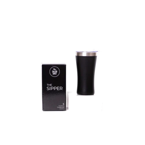 The Sipper The Original Tequila tumbler. 5 oz Insulated Stainless Steel Keeps Your Tequila at the Perfect Temperature. Sleek design Shot Glass, Tequila Gift, Gift for women, Gift for men (Black)